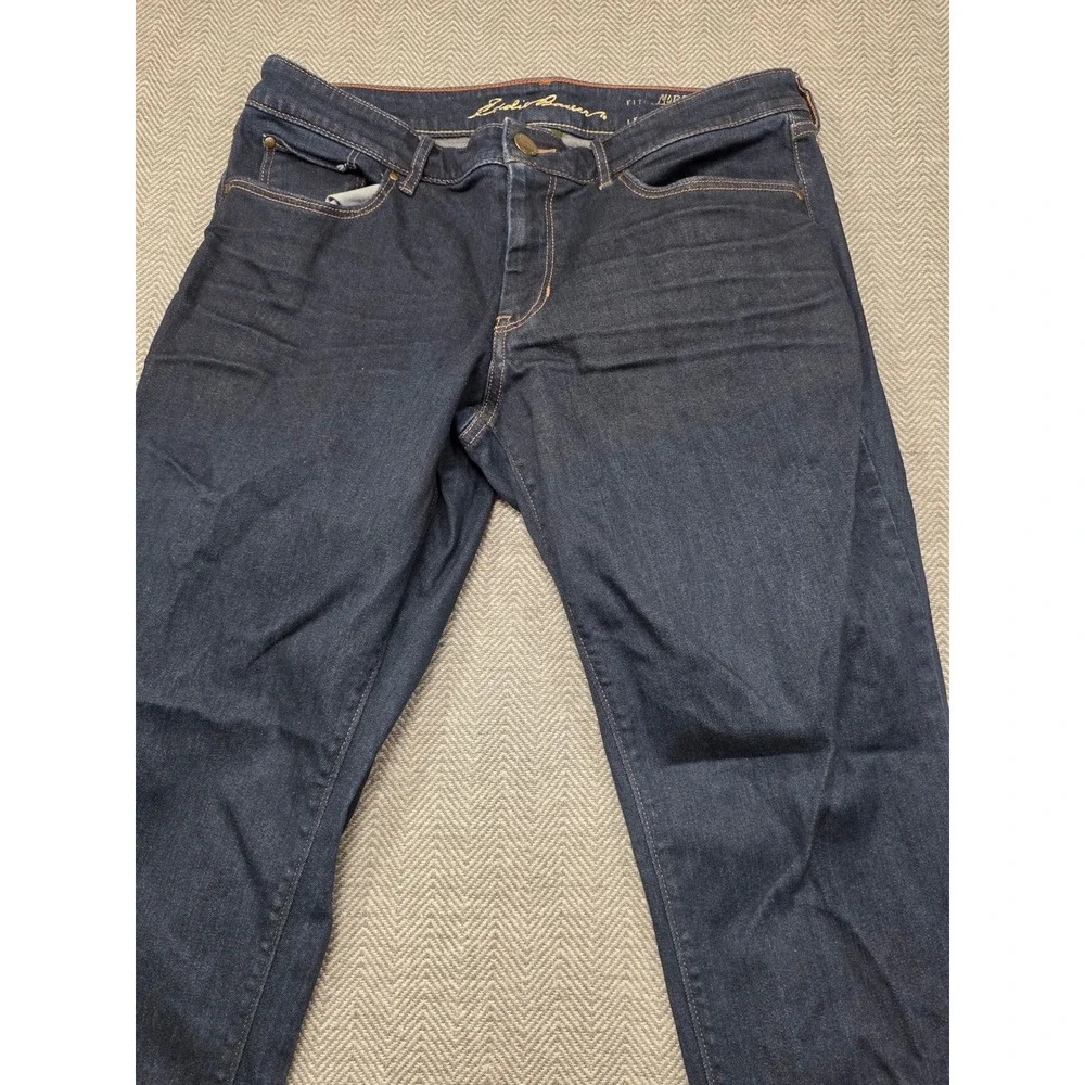 Eddie Bauer Modern Fit Slim Leg Dark Wash Jeans Mens‎ Size 12 Blue Stretch Denim